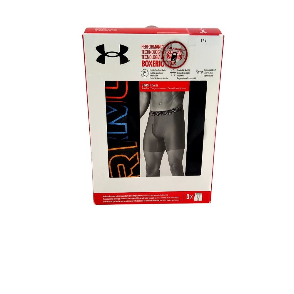 Under Armour Mens Boxerjock Performance Tech Boxer Briefs 3-Pack Size L